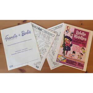 Barbie Ken Francie Fashion Designer Electric Drawing Set Guide Sheets Liddle Kid